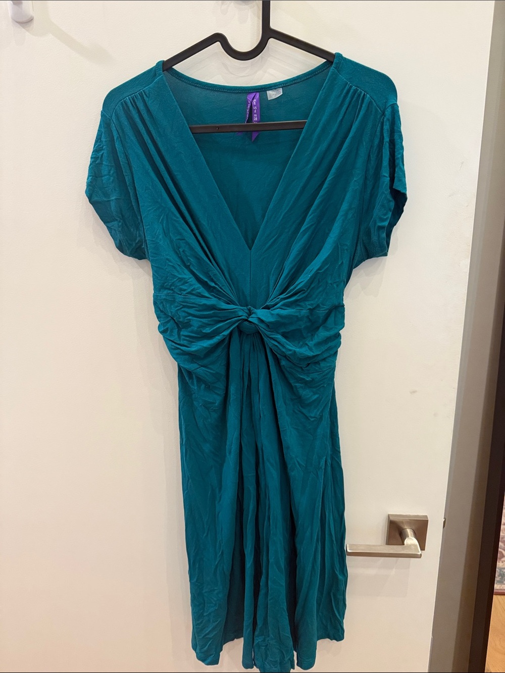 Seraphine Teal Knot-Front Maternity Dress